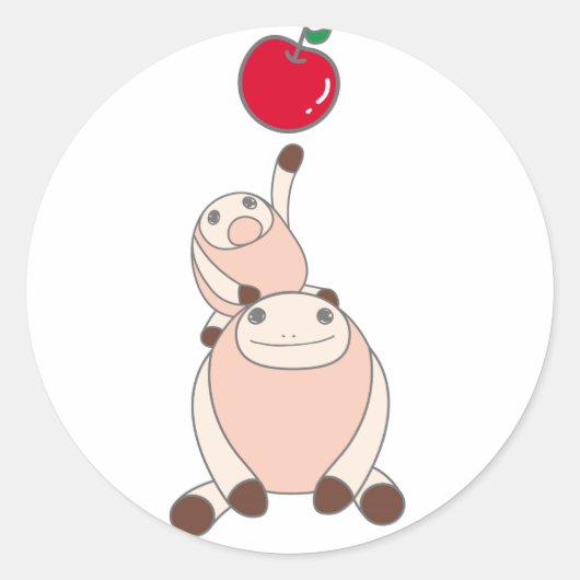 なまけたろうステッカー はな ラウンドシール (正面)