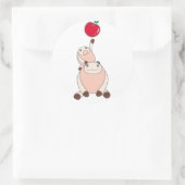 なまけたろうステッカー はな ラウンドシール (バッグ)