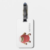 なまけたろう（ピンク）ラゲッジタグ ラゲッジタグ (裏面縦)