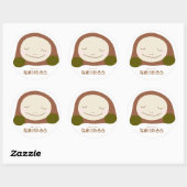 なまけたろう（茶）丸型ラージシール（7.6cm径） ラウンドシール (シート)