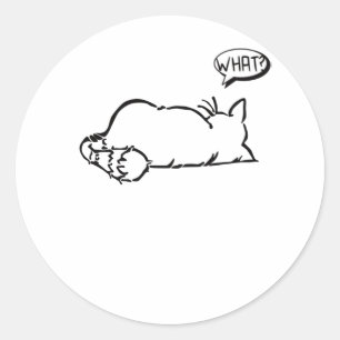 なまけ者の猫 – 何? – 猫 ラウンドシール