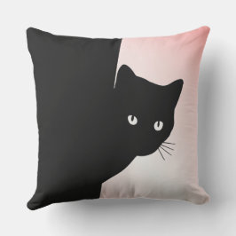 なまめかしい黒猫 ピンク アウトドアクッション