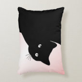 なまめかしい黒猫 ピンク アクセントクッション (正面(垂直))