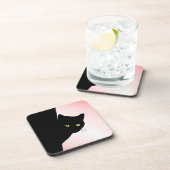 なまめかしい黒猫 ピンク コースター (右側)