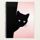 なまめかしい黒猫 ピンク プランナー手帳 (正面)