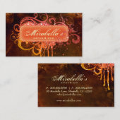 なめし名刺グリッターサロン茶橙 名刺 (正面/裏面)