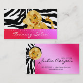 なめし名刺レッドピンクブロンドの女性 名刺 (正面/裏面)