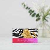 なめし名刺レッドピンクブロンドの女性 名刺 (スタンド正面)