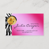 なめし名刺レッドピンクブロンドの女性 名刺 (裏面)