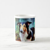 なめらかなコリー犬 コーヒーマグカップ (中央)