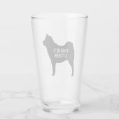 なめらかなチョウパーソナライズされたシルエット犬の品種 タンブラーグラス (裏面)