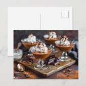 なめらかなチョコレートプリンをグラスで シーズンポストカード (正面/裏面)