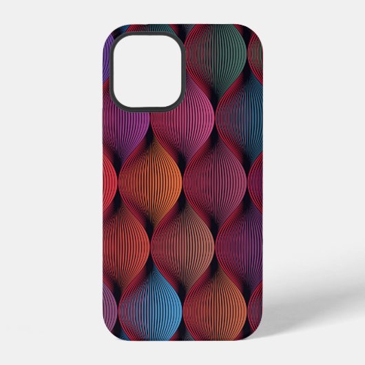 なめらかなマルチカラーの波模様 iPhoneケース (裏面)