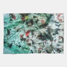 なめらかな青い抽象芸術キッチンタオル、抽象芸術ホーム