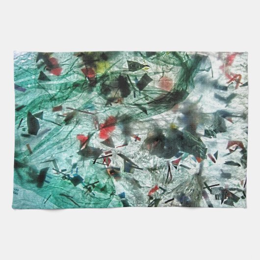 なめらかな青い抽象芸術キッチンタオル、抽象芸術ホーム キッチンタオル (横)