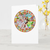 なる挨拶状の車輪 カード (黄色い花)