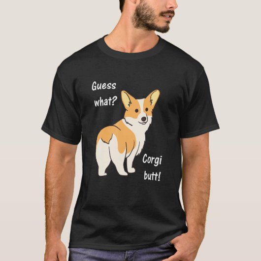 なんだっけ コーギーのお尻 犬デザイン Tシャツ (正面)