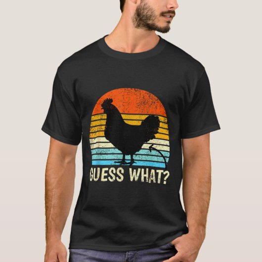 なんだと思う?ニワトリのお尻!農場ジョーク面白いニワトリ Tシャツ (正面)