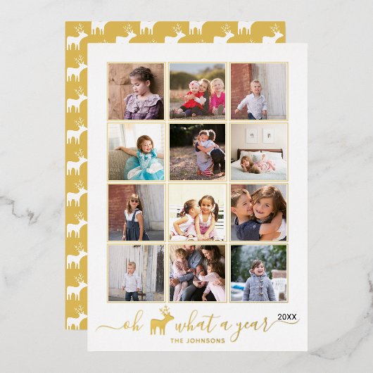 なんていう年の瀬の写真コラージュだ 箔シーズンカード (正面/裏面)