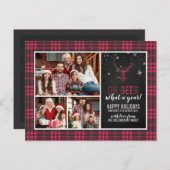 なんていう年！| 3枚の写真が入るチェック柄のホリデーカード ポストカード (正面/裏面)