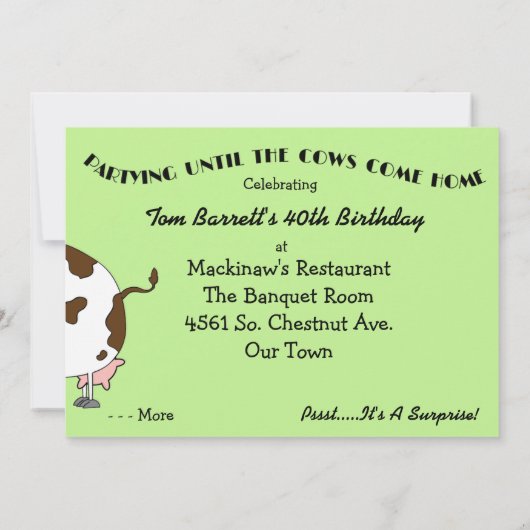 なんてこった!おもしろいバースデーパーティ招待状 招待状 (裏面)