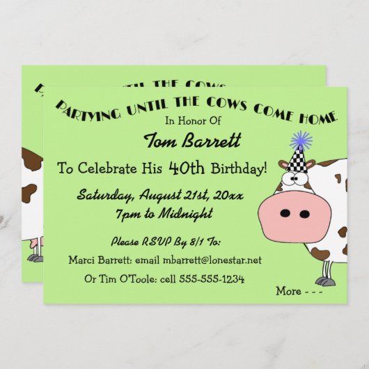 なんてこった！おもしろいバースデーパーティ招待状 招待状 (正面/裏面)