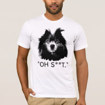 "なんてこった" かわいいポメラニアンの顔Tシャツ
