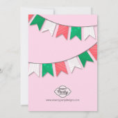 なんてこった！かわいい女の子の誕生日パーティー 招待状 (裏面)