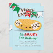 なんてこった!かわいい少年の誕生日パーティー 招待状 (正面/裏面)