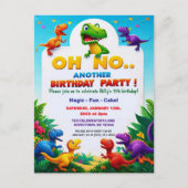 なんてこった!また恐竜をテーマにした誕生日パーティーだ ポストカード (正面)