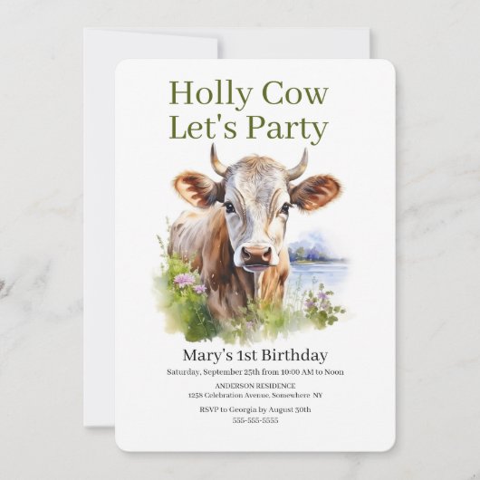 なんてこった!招待されましたをモー素晴らしい誕生日 招待状 (正面)