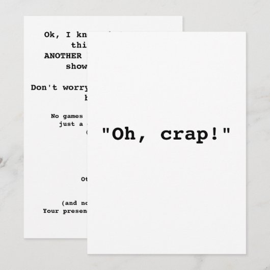 「なんてこった！」招待 招待状 (正面/裏面)