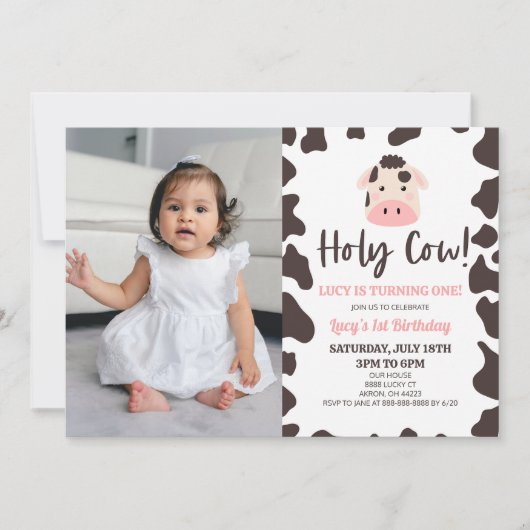 なんてこった!1歳の誕生日パーティー 招待状 (正面)