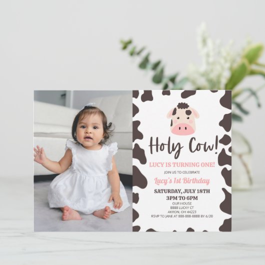 なんてこった!1歳の誕生日パーティー 招待状 (スタンド正面)