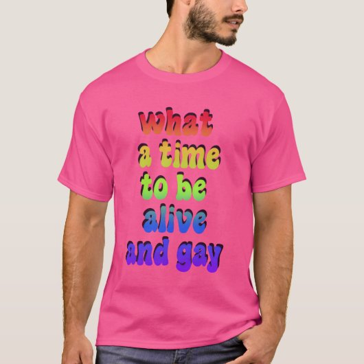 なんてアイミオ！生きてて同性愛者の友達いてよかった Tシャツ (正面)