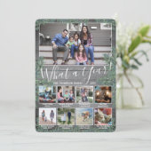 なんて一年だ！フォトコラージュ&キャプションウッドパイン シーズンカード (スタンド正面)