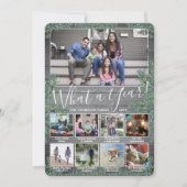 なんて一年だ！フォトコラージュ&キャプションウッドパイン シーズンカード (正面)