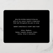 なんて一年だ!黒12枚のフォトコラージュとキャプション 箔シーズンカード (裏面)