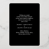 なんて一年だ!黒18枚の写真のコラージュとキャプション 箔シーズンカード (裏面)