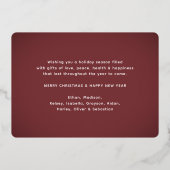 なんて一年だ！Burgundy 12フォトコラージュ&キャプション 箔シーズンカード (裏面)