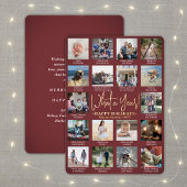 なんて一年だ!Burgundy 18フォトコラージュ&キャプション 箔シーズンカード