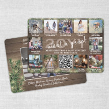 なんて一年だ！QRコード12フォトウッド、松&ライト