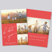 なんて一年の赤いメリークリスマス写真の休日 シーズンカード