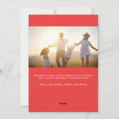 なんて一年の赤いメリークリスマス写真の休日 シーズンカード (裏面)