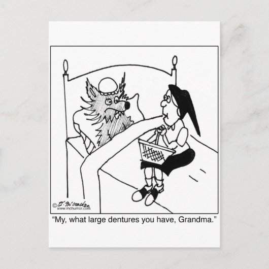 なんて大きな入れ歯をしているの ポストカード (正面)