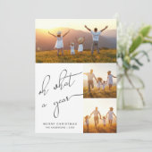 なんて年メリークリスマスニューイヤー写真の休日 シーズンカード (スタンド正面)