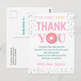 なんて楽しいドーナツの誕生日パーティー、ありがとう ポストカード