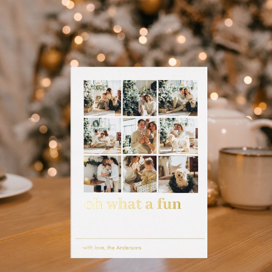 なんて楽しい | コラージュ写真 | ハッピーホリデー 箔シーズンカード