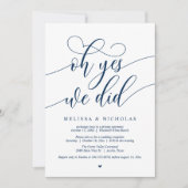 「なんて素敵なの！私たち、現代風の小さな式を挙げたのよ！」 招待状 (正面)