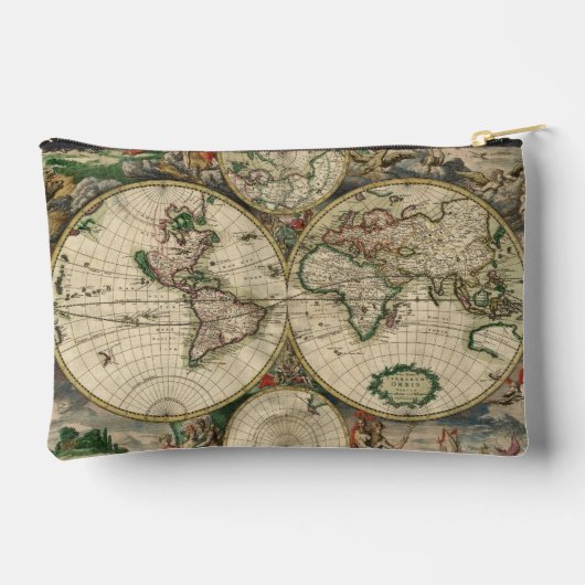 なんて素晴らしい世界だろう!ヴィンテージ世界地図 アクセサリーポーチ (裏面)